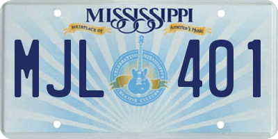MS license plate MJL401