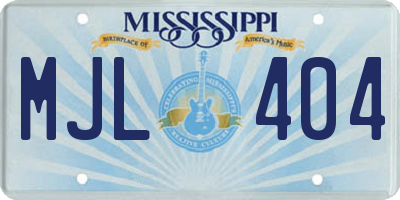 MS license plate MJL404