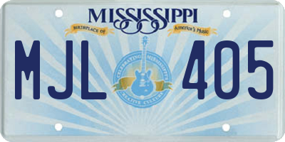 MS license plate MJL405
