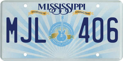 MS license plate MJL406