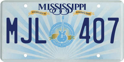 MS license plate MJL407