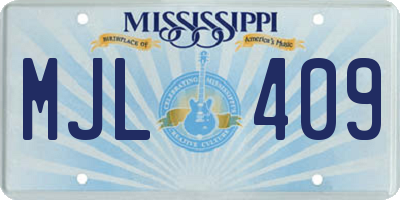 MS license plate MJL409