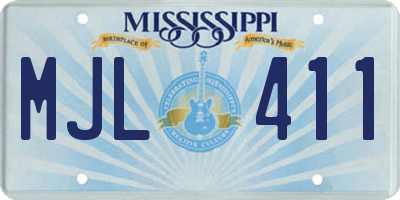 MS license plate MJL411