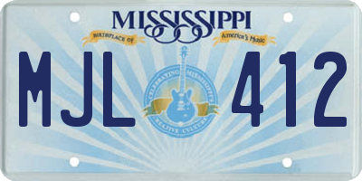 MS license plate MJL412