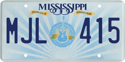 MS license plate MJL415