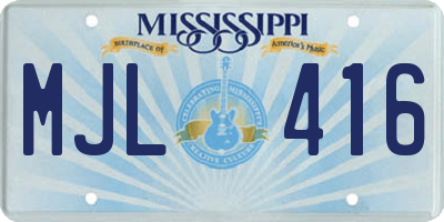 MS license plate MJL416