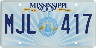 MS license plate MJL417