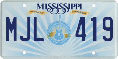 MS license plate MJL419
