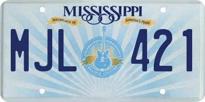 MS license plate MJL421