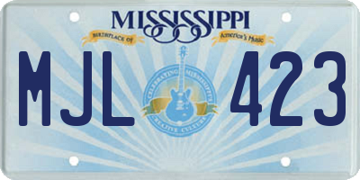 MS license plate MJL423