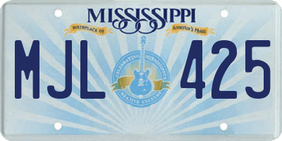 MS license plate MJL425