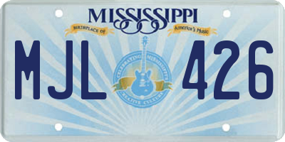 MS license plate MJL426