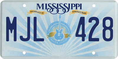 MS license plate MJL428