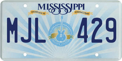 MS license plate MJL429