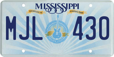 MS license plate MJL430