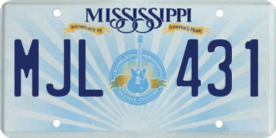 MS license plate MJL431