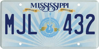 MS license plate MJL432