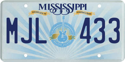 MS license plate MJL433