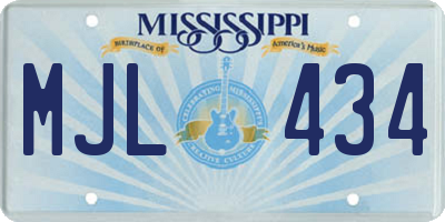 MS license plate MJL434