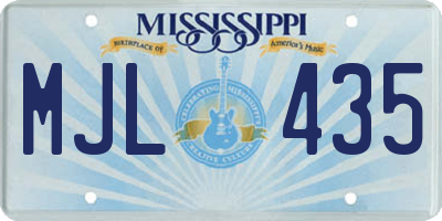 MS license plate MJL435