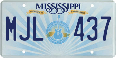 MS license plate MJL437