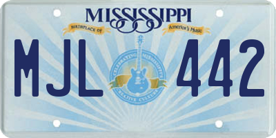 MS license plate MJL442