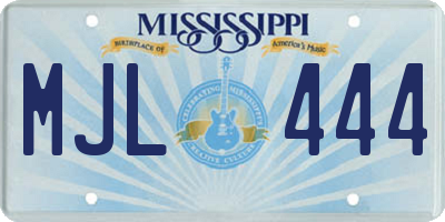 MS license plate MJL444