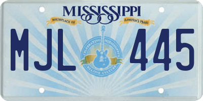 MS license plate MJL445