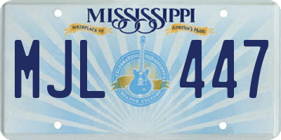 MS license plate MJL447