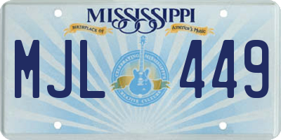 MS license plate MJL449