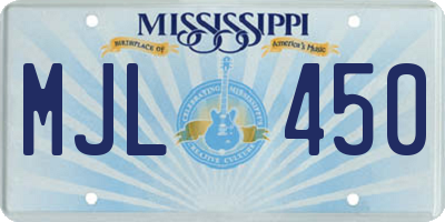 MS license plate MJL450