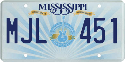 MS license plate MJL451