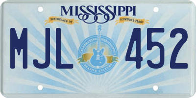 MS license plate MJL452