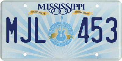 MS license plate MJL453