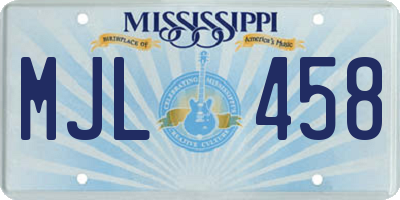 MS license plate MJL458