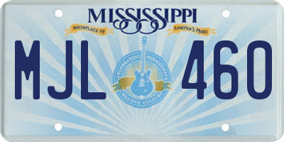 MS license plate MJL460