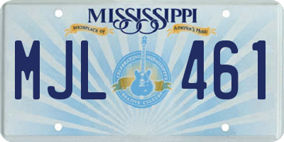 MS license plate MJL461