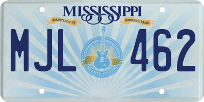 MS license plate MJL462