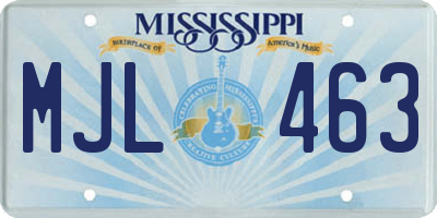 MS license plate MJL463