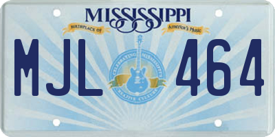 MS license plate MJL464