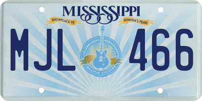 MS license plate MJL466