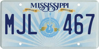 MS license plate MJL467