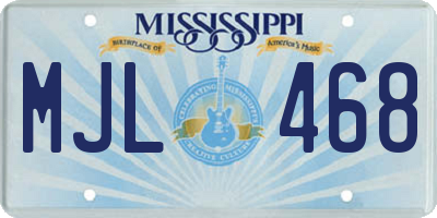 MS license plate MJL468