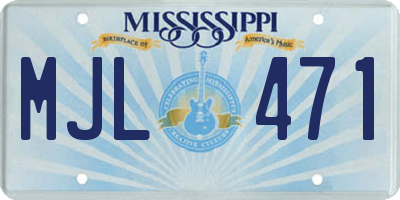 MS license plate MJL471