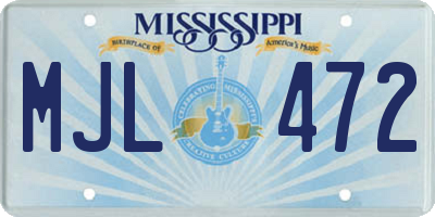 MS license plate MJL472