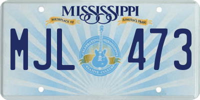 MS license plate MJL473