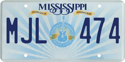 MS license plate MJL474
