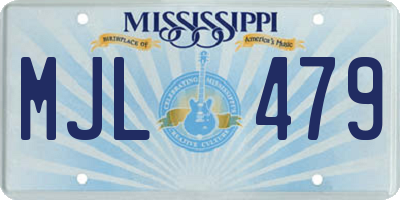 MS license plate MJL479