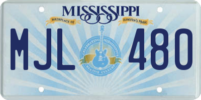 MS license plate MJL480