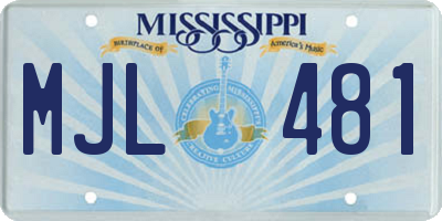 MS license plate MJL481